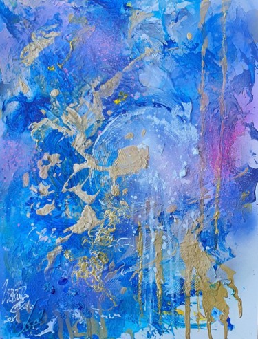 绘画 标题为“Blue moon in August…” 由Ursula Gnech, 原创艺术品, 丙烯