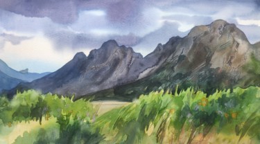 绘画 标题为“Mountains, Hurma, A…” 由Valentina Pushkareva, 原创艺术品, 水彩