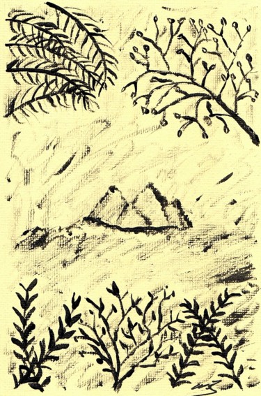 绘画 标题为“Au détour d'un chem…” 由Mf Arts-Créations, 原创艺术品, 丙烯