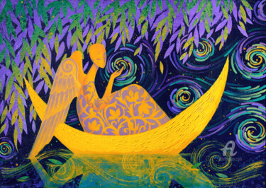 Peinture intitulée "Flow" par Azyza, Œuvre d'art originale, Acrylique