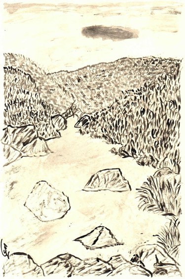 Peinture intitulée "Au bord de l'eau" par Mf Arts-Créations, Œuvre d'art originale, Acrylique