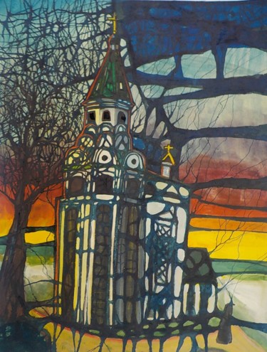 Painting titled "Alexandrov (Vladimi…" by Aleksandr Glukhov, Original Artwork, Watercolor