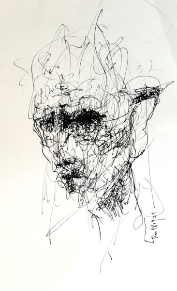 Der Untergeher Zeichnungen mit dem Titel "Der Untergeher" von Stephan Rodriguez Warnemünde, Original-Kunstwerk, Gel Stift