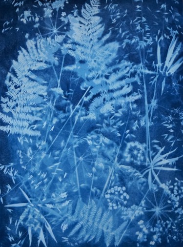 Peinture intitulée "Fougères et céréales" par Isabelle Zwang, Œuvre d'art originale, Aquarelle