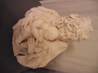 Sculpture intitulée "La mère et l'enfant" par Bhyest, Œuvre d'art originale, Terre cuite