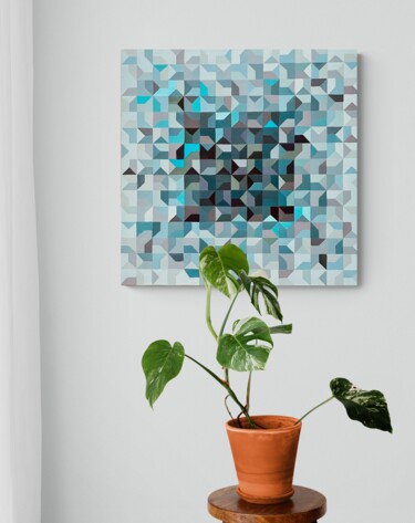 Painting titled "Labyrinth Olive" by Marina Astakhova, Original Artwork, Acrylic