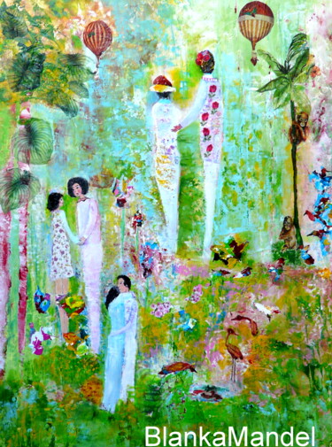 Pittura intitolato "Freunde  - inspirie…" da Blanka Mandel, Opera d'arte originale, Acrilico Montato su Telaio per barella i…