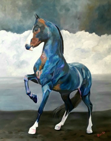 Peinture intitulée "Icare" par Benka, Œuvre d'art originale, Huile