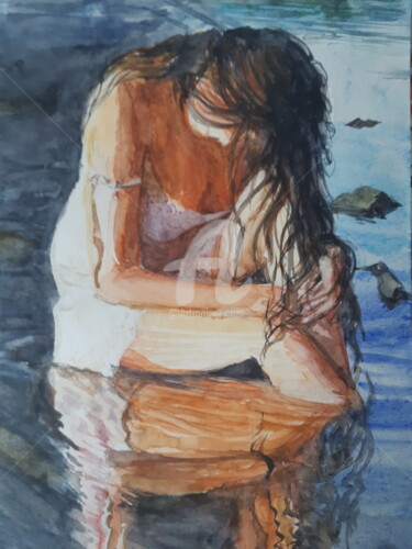 Peinture intitulée "Reflets" par Bertrand Lucas, Œuvre d'art originale, Aquarelle