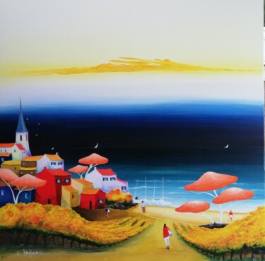 绘画 标题为“Villages de pêcheur…” 由Christian Baudoin, 原创艺术品, 丙烯