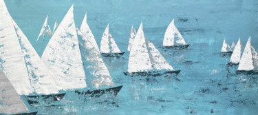 绘画 标题为“Blue Lagoon - Marin…” 由Koorosh Nejad, 原创艺术品, 丙烯
