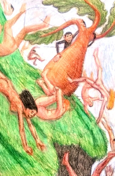 Whom the gods would Destroy Dessin intitulée "Whom the gods would…" par Edwin Loftus, Œuvre d'art originale, Crayon Monté sur Autre panneau rigide