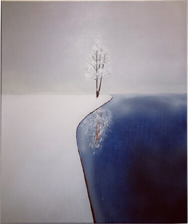 Hiver réfléchi Peinture intitulée "Hiver réfléchi" par Sylvain Moreau (2 Pinceaux), Œuvre d'art originale, Acrylique
