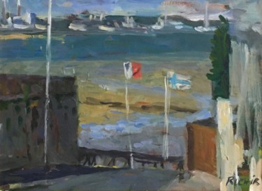 Peinture intitulée "Villerville" par Olga Richir, Œuvre d'art originale, Huile