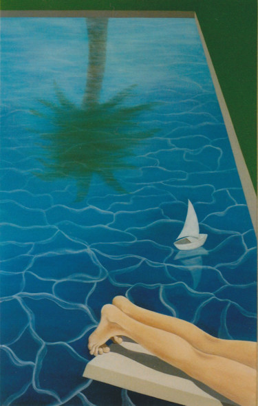 Картина под названием "Pool" - Jana Linn, Подлинное произведение искусства, Акрил