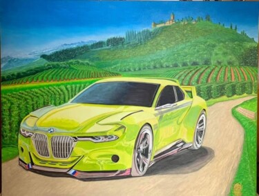 「BMW 3.0 CLS Hommage…」というタイトルの絵画 Sergio De Niceによって, オリジナルのアートワーク, オイル