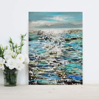 绘画 标题为“Sea oil painting, S…” 由Annet Loginova, 原创艺术品, 油 安装在木质担架架上