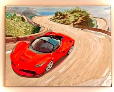 「La Ferrari」というタイトルの絵画 Sergio De Niceによって, オリジナルのアートワーク, オイル