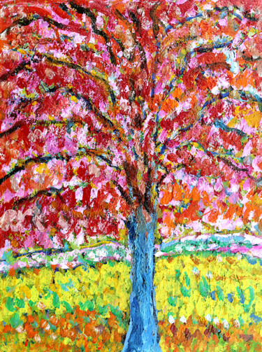 Painting titled "Sun King" by Jean Mirre, Original Artwork, Oil Mounted on Wood Stretcher frame