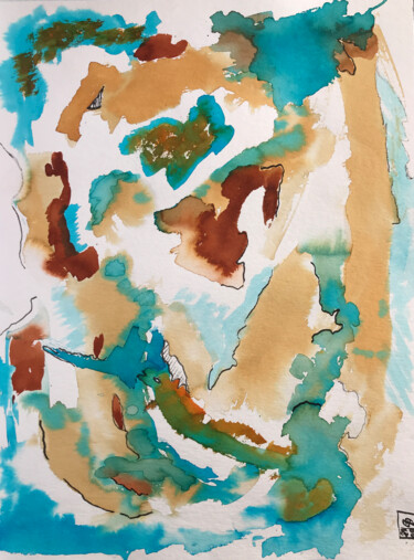 Schilderij getiteld ""ABSTRACTION COLORÉ…" door Catherine Drouin-Goutal, Origineel Kunstwerk, Inkt