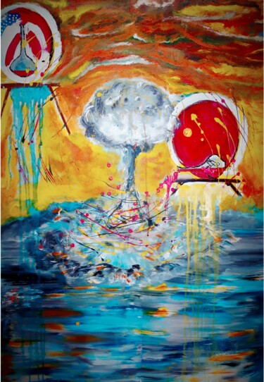 「The Visible Enemy」というタイトルの絵画 Topo Mposa Bwによって, オリジナルのアートワーク, アクリル