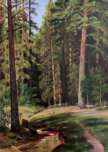 Картина под названием "Edge of the forest" - Helen Hill, Подлинное произведение искусства, Масло