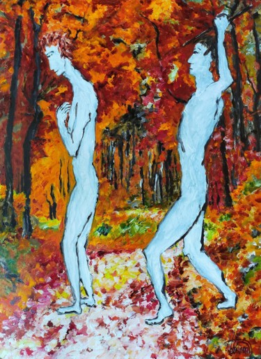 Painting titled "dissonance - au fou…" by Antoine Juliens, Original Artwork, Acrylic