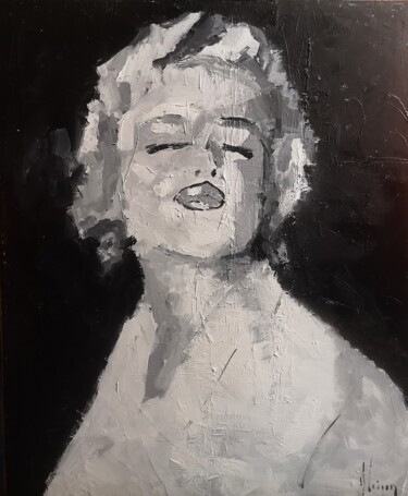 Peinture intitulée "bisous de maryline" par Dominique Kleiner, Œuvre d'art originale, Huile