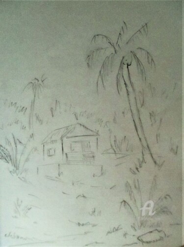 Drawing titled "La Case" by Roberto Urbano, Original Artwork, Pencil