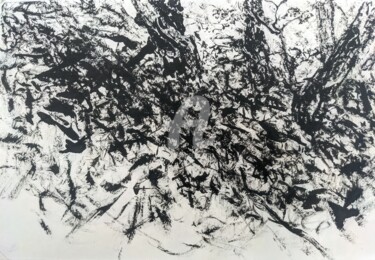 Dessin intitulée "dans la mousse" par Thomas Eeckman, Œuvre d'art originale, Encre