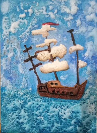 绘画 标题为“Nuh' un Gemisi” 由Rıza Akkaş, 原创艺术品, 丙烯