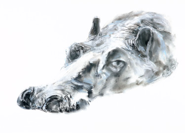 图画 标题为“hippo” 由Babett Landsberger, 原创艺术品, 粉彩