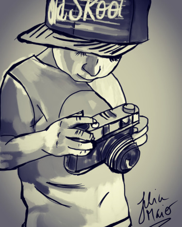 Digitale Kunst mit dem Titel "Kamera" von Julia Maier, Original-Kunstwerk, Digitale Malerei