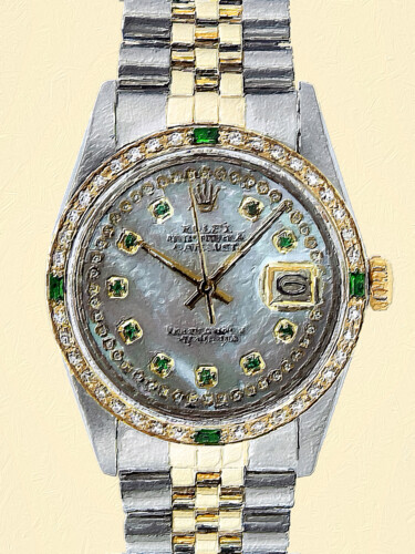 绘画 标题为“Rolex Painting 2” 由Tony Rubino, 原创艺术品, 丙烯 安装在木质担架架上