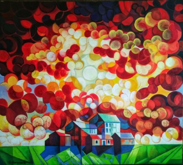 Peinture intitulée "A unique day (80x90…" par Artsrun Asatryan, Œuvre d'art originale, Huile Monté sur Châssis en bois