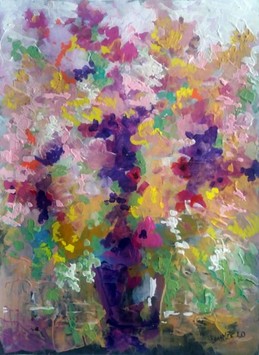 Peinture intitulée "Explosion of Flowers" par Rakhmet Redzhepov, Œuvre d'art originale, Huile