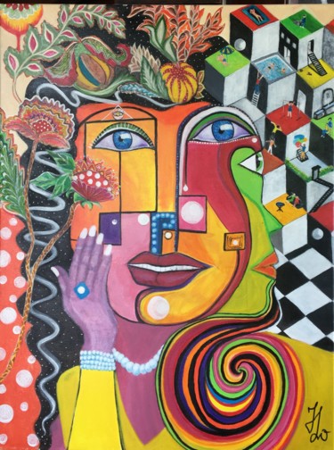 Painting titled "Loccitane" by Jean Luc Onré, Original Artwork, Acrylic Mounted on Wood Stretcher frame