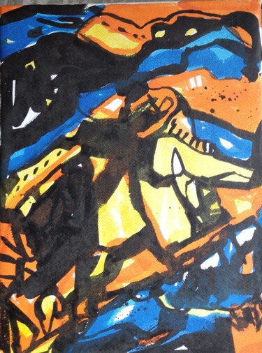 绘画 标题为“Composition” 由Artem Zotov, 原创艺术品, 墨 安装在木板上