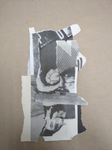 Collagen mit dem Titel "Keyhole" von Artem Zotov, Original-Kunstwerk, Collagen Auf Karton montiert