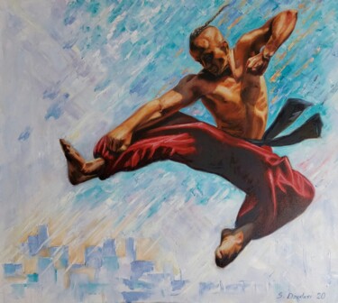 Painting titled ""Гопак"" by Svitlana Dzedzei, Original Artwork, Oil Mounted on Wood Stretcher frame