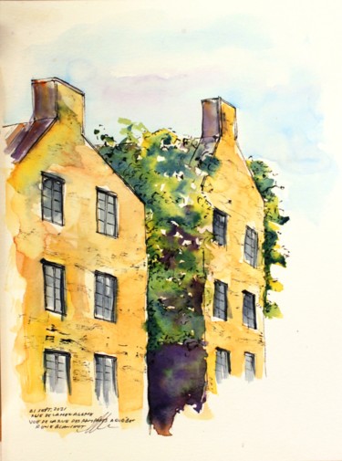 Rue de la Ménagerie à Québec Drawing titled "Rue de la Ménagerie…" by René Blanchet, Original Artwork, Ink