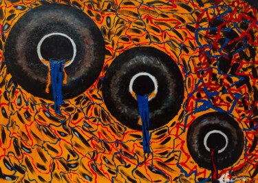 「The split of change」というタイトルの絵画 Topo Mposa Bwによって, オリジナルのアートワーク, アクリル