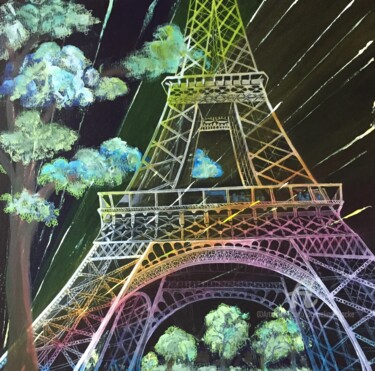 Peinture intitulée "Paris vert" par Jacqueline Klocke, Œuvre d'art originale, Acrylique Monté sur Châssis en bois
