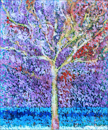 绘画 标题为“Forever tree1” 由Jean Mirre, 原创艺术品, 油 安装在木质担架架上