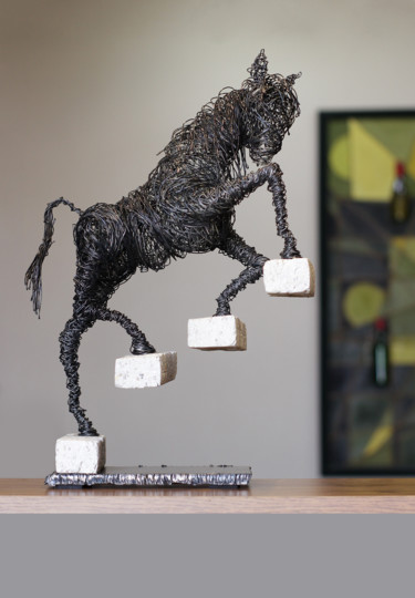 Progression (40x26x11 2.9kg iron, perlite) 雕塑 标题为“Progression (40x26x…” 由Karen Axikyan, 原创艺术品, 石