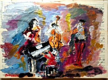 绘画 标题为“JAZZ INSTANT MUSIQUE” 由Jean Pierre Jumeaux, 原创艺术品, 油