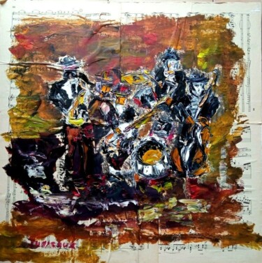 제목이 "ORCHESTRE DE JAZZ"인 미술작품 Jean Pierre Jumeaux로, 원작, 기름