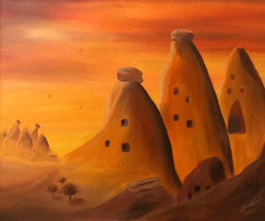 제목이 "CAPPADOCIA -THE LAN…"인 미술작품 Serefnur Ozturk로, 원작, 아크릴 나무 들것 프레임에 장착됨