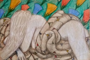 图画 标题为“Dreams of Spring to…” 由Edwin Loftus, 原创艺术品, 铅笔 安装在其他刚性面板上