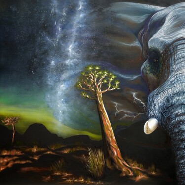 The spirit of Africa 绘画 标题为“The spirit of Africa” 由Anna Shabalova, 原创艺术品, 油 安装在木质担架架上